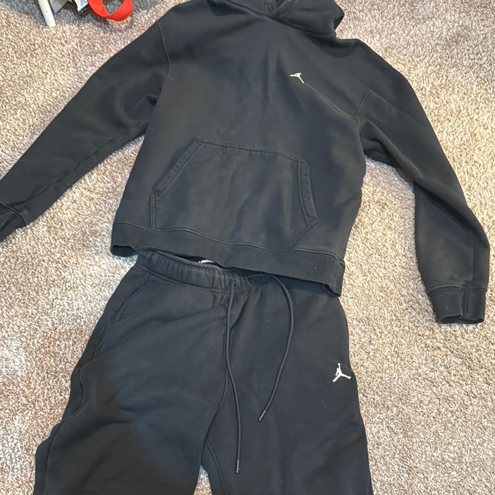 Jordan Black Sweatpants with Elastic Waistband and Drawstring